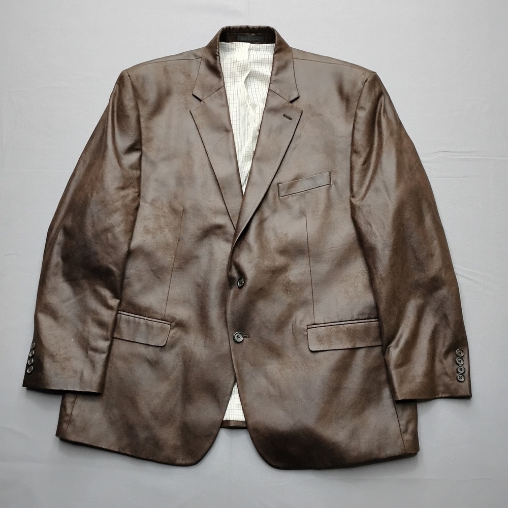 Lauren Ralph Lauren Mens 50R Brown Distressed Suede Look Blazer Sport Coat